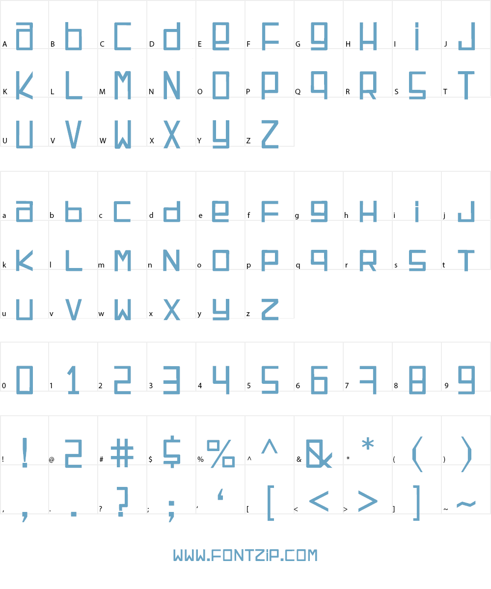 Espacio Cuadrado Font Character